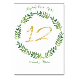 Romantische Groene Bladeren - Trouwtafel kaart 12r