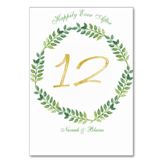 Romantische Groene Bladeren - Trouwtafel kaart 12r