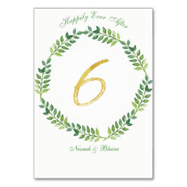 Romantische Groene Bladeren - Trouwtafel kaart 6 r