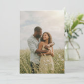 Romantische groene bloemenfoto kaart (Staand voorkant)