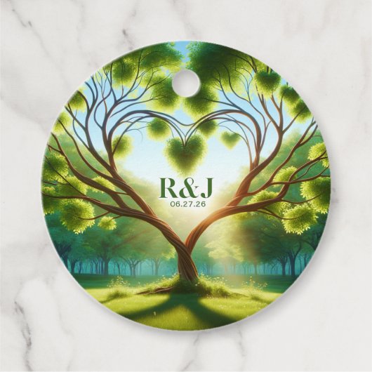 Romantische groene bruiloft gunst Labels (Voorkant)