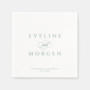 Romantische  groene bruiloft typografie servet
