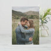 Romantische groene denim foto kaart (Staand voorkant)