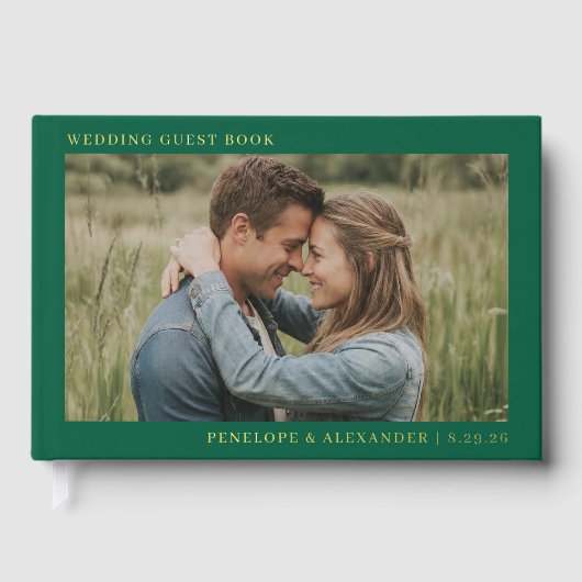 Romantische groene foto gastenboek (Voorkant)