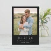 Romantische groene foto save the date (Staand voorkant)
