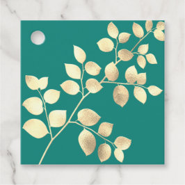 Romantische groene gouden bladeren bruiloft gunst  bedankjes labels