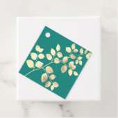 Romantische groene gouden bladeren bruiloft gunst  bedankjes labels (In situ)