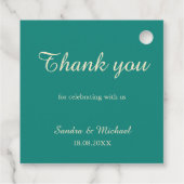 Romantische groene gouden bladeren bruiloft gunst  bedankjes labels (Achterkant)