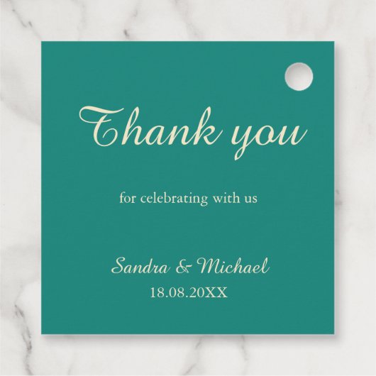 Romantische groene gouden bladeren bruiloft gunst  bedankjes labels (Achterkant)