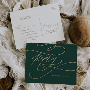 Romantische Groene Kalligrafie Menu Keuze RSVP