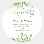 Romantische groene thematuin ronde sticker (Voorkant)