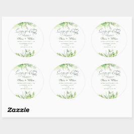 Romantische groene thematuin ronde sticker