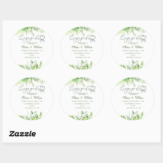 Romantische groene thematuin ronde sticker