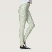 Romantische groene witte bloemen leggings (Rechts)