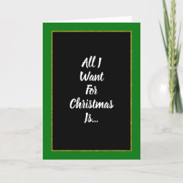 Romantische Groene Zwarte Kerstmis Feestdagen Kaart