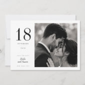 Romantische grote datum foto save the date kaart. (Voorkant)