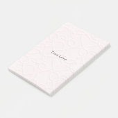 Romantische grote witte harten roze Valentijnsdag Post-it® Notes (Schuin)