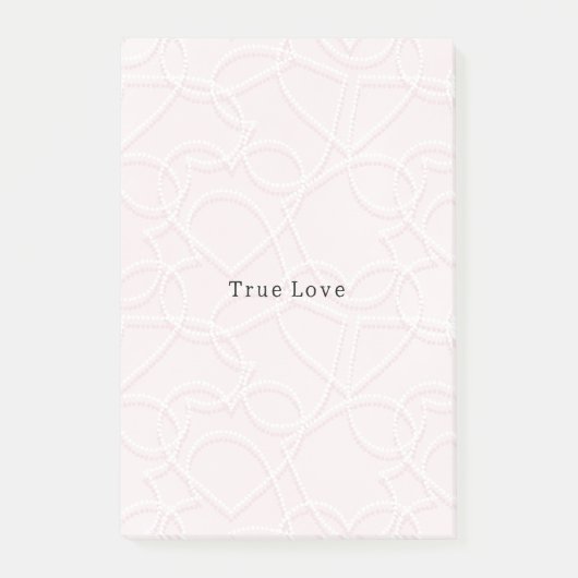 Romantische grote witte harten roze Valentijnsdag Post-it® Notes (Voorkant)