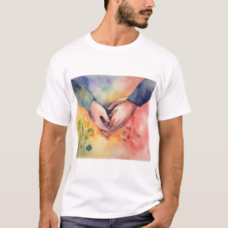 Romantische hand bij elkaar t-shirt