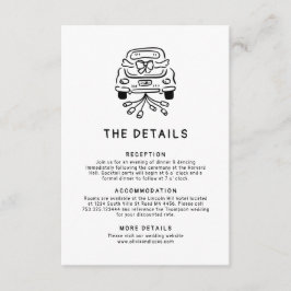 Romantische hand getrokken grillige bruiloft detai informatiekaartje