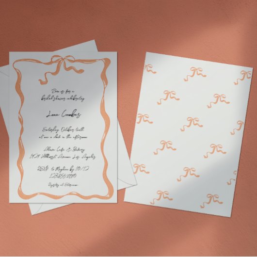 Romantische Hand-getrokken lint boog Lijst Vrijgez Kaart