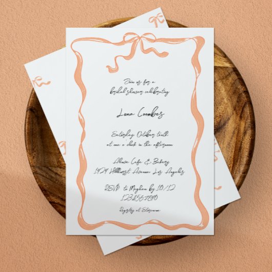 Romantische Hand-getrokken lint boog Lijst Vrijgez Kaart