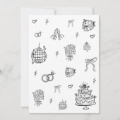 Romantische Hand Getrokken Whimsical Zwart Wit Huw Kaart (Achterkant)