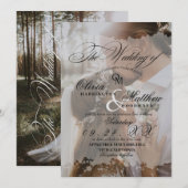 Romantische handgeschreven foto bruiloft kaart (Voorkant / Achterkant)