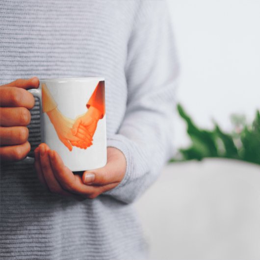 Romantische handjes vasthouden Illustratie Mok - L