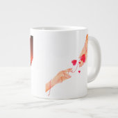 Romantische handjes vasthouden Illustratie Mok - L (Voorkant rechts)