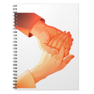 Romantische handjes vasthouden Illustratie Mok - L Notitieboek