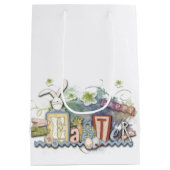 Romantische Happy Paast Bunny Greeting Cute Text Medium Cadeauzakje (Achterkant)