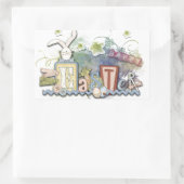 Romantische Happy Paast Bunny Greeting Cute Text Rechthoekige Sticker (Tas)