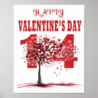 Romantische Happy Valentijn's Day Wall Art & Decor Poster