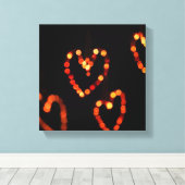 Romantische Hart Bokeh Lights-Warm Glow Fotografie Canvas Afdruk (Insitu (Houten vloer))