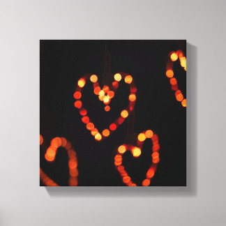 Romantische Hart Bokeh Lights-Warm Glow Fotografie Canvas Afdruk