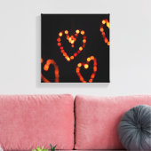 Romantische Hart Bokeh Lights-Warm Glow Fotografie Canvas Afdruk (Insitu (Woonkamer))