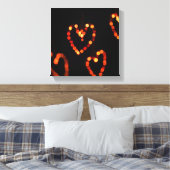 Romantische Hart Bokeh Lights-Warm Glow Fotografie Canvas Afdruk (Insitu (Slaapkamer))