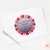 Romantische Hart Cirkel Frame Ronde Sticker (Envelop)
