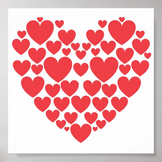 Romantische Hart Collage: Valentijnsdag Art Poster (Voorkant)