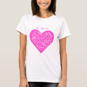 Romantische Hart Liefde Tekst T-shirt (Voorkant)