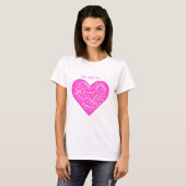 Romantische Hart Liefde Tekst T-shirt (Voorkant volledig)