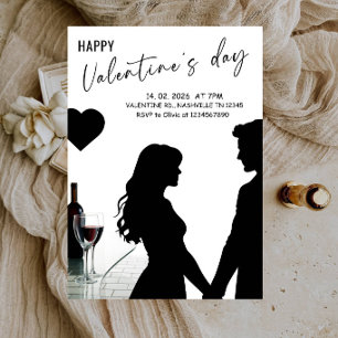 Romantische Hart Liefdesviering-Elegante Valentijn Kaart
