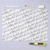 Romantische Hart Ringen Zwart Patroon Bruiloft Fee Tissuepapier (Craft)