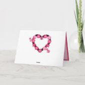 Romantische Hart Roze Bloemen Kaart (Achterkant)