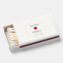 Romantische Hart Trouwmatchbox | Gepersonaliseerd