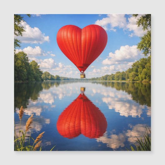 Romantische Hartballon Reflectie Illustratie (Voorkant)