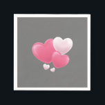 Romantische hartballon servet - Liefde & Valentijn<br><div class="desc">Voeg een vleugje romance toe aan uw feesten met deze stijlvolle Romantische Heart Balloon Napkins. Met zacht roze en witte harten in een ballonachtig ontwerp, zijn deze servetten ideaal voor bruiloften, verlovingsfeesten, vrijgezellenfeesten, jubilea, Valentijn's Day en andere speciale gelegenheden. Hun delicate en charmante esthetiek maakt ze ideaal voor vrijgezellenfeesten, repetitiediners...</div>