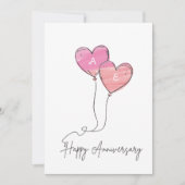 Romantische hartballonnen Custom Jubileum Kaart (Voorkant)