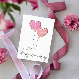 Romantische hartballonnen Custom Jubileum Kaart
